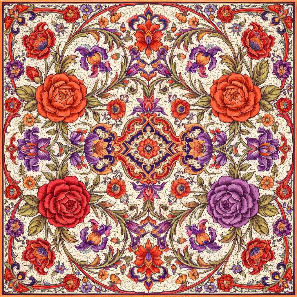 Detailed floral Persian pattern
